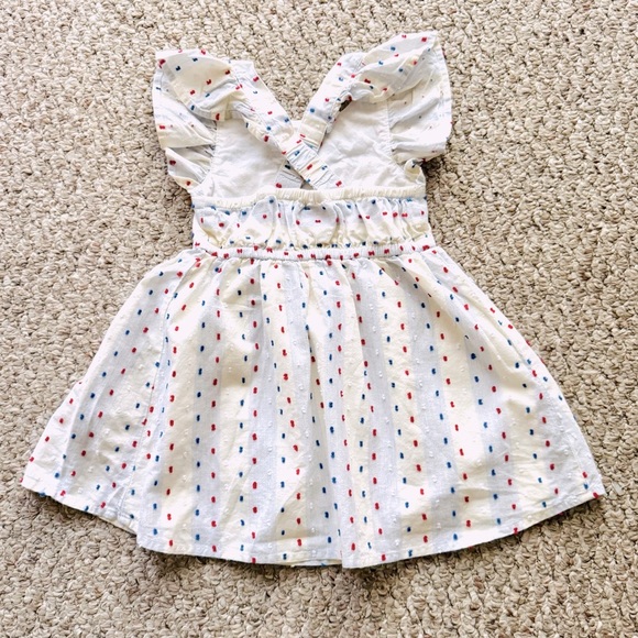 Cat & Jack White Patriotic Sleeveless Ruffle Dress Size 2T - Picture 2 of 5